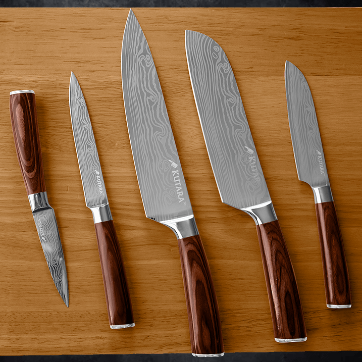 Kutara Knives 5-Piece Set (Most Popular!) Akaishi Kido Chef Set